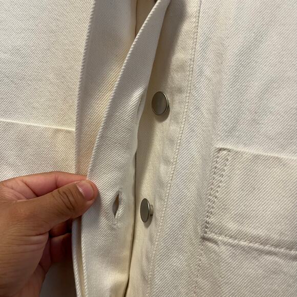 Everlane The Denim Workwear Shirtdress Size Large Organic Cotton in‎ Bone White - Picture 6 of 7
